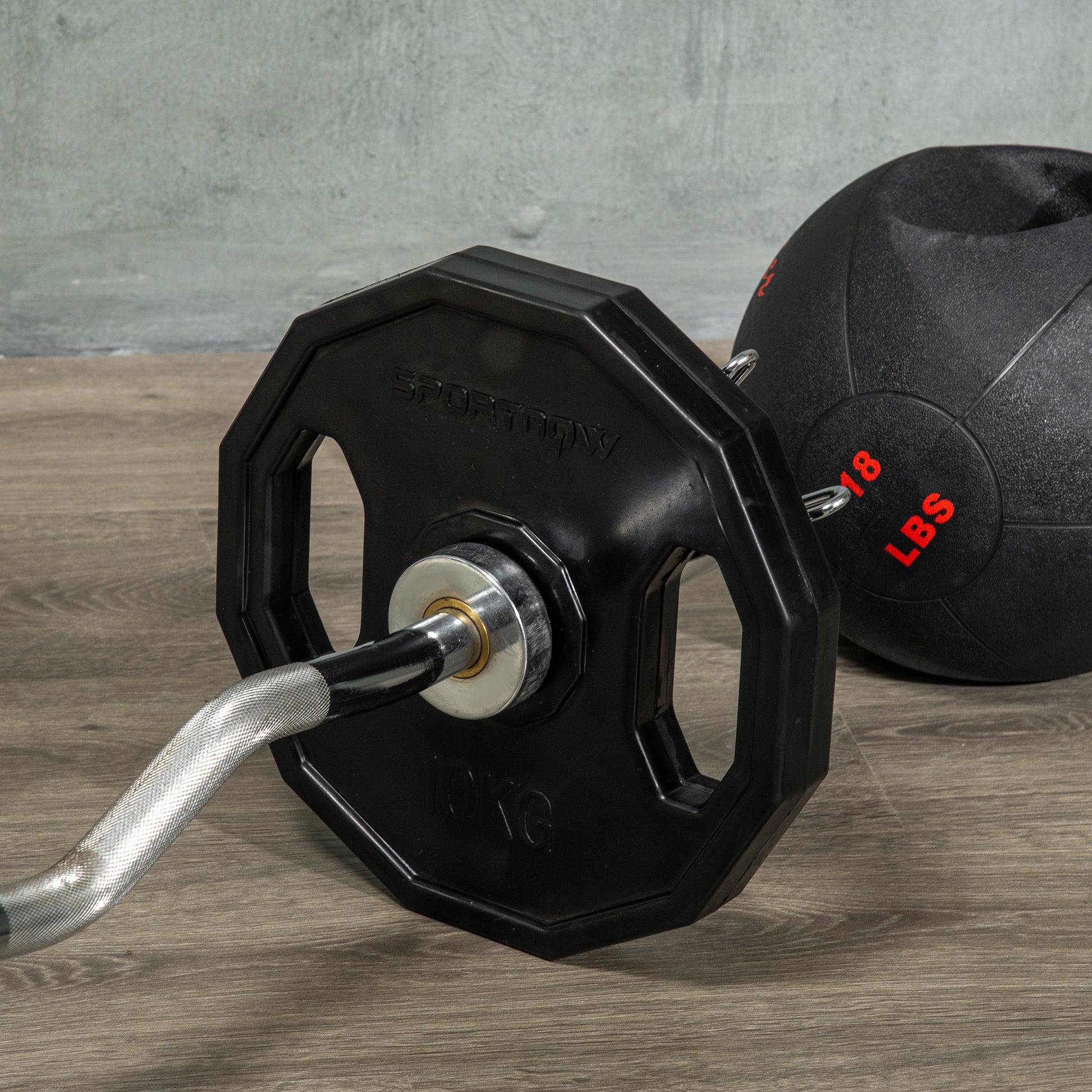 SPORTNOW Set of 2 Olympic Weight Plates 10 kg Ø32x4 cm Cast Iron Weight Plates with 5 cm Hole for Bar Fitness Training in Home Gym Black