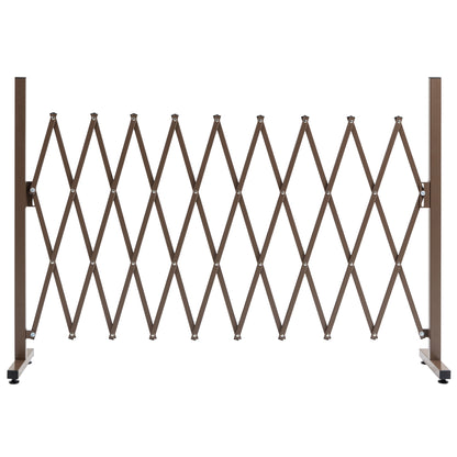 Retractable Extendable Barrier Security Gate 250L x 31W x 104H cm Aluminum Metal Chocolate