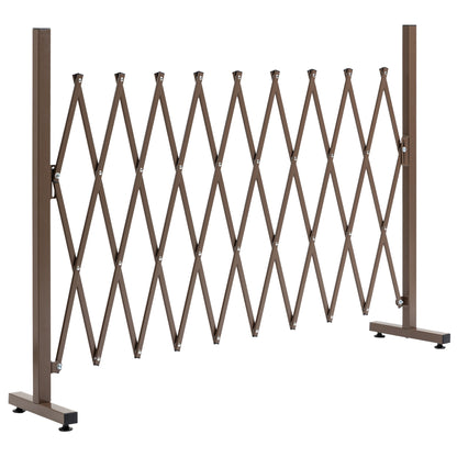 Retractable Extendable Barrier Security Gate 250L x 31W x 104H cm Aluminum Metal Chocolate