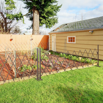Retractable Extendable Barrier Security Gate 250L x 31W x 104H cm Aluminum Metal Chocolate