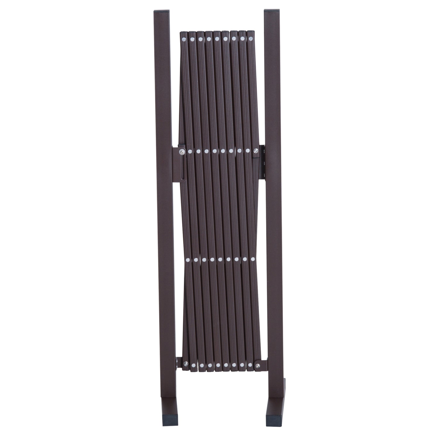 Retractable Extendable Barrier Security Gate 250L x 31W x 104H cm Aluminum Metal Chocolate