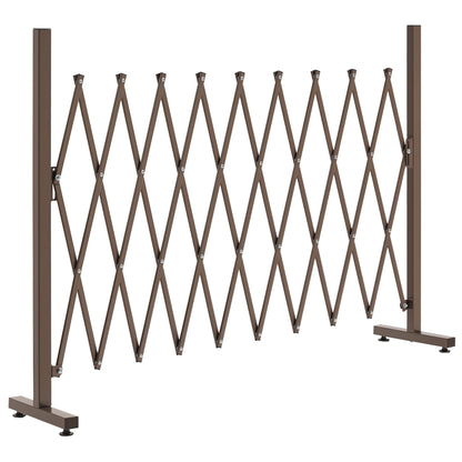 Retractable Extendable Barrier Security Gate 250L x 31W x 104H cm Aluminum Metal Chocolate