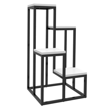 Plant Stand Flower Shelf 4 Shelves Different Heights Steel Structure - 34 x 34 x 66 cm