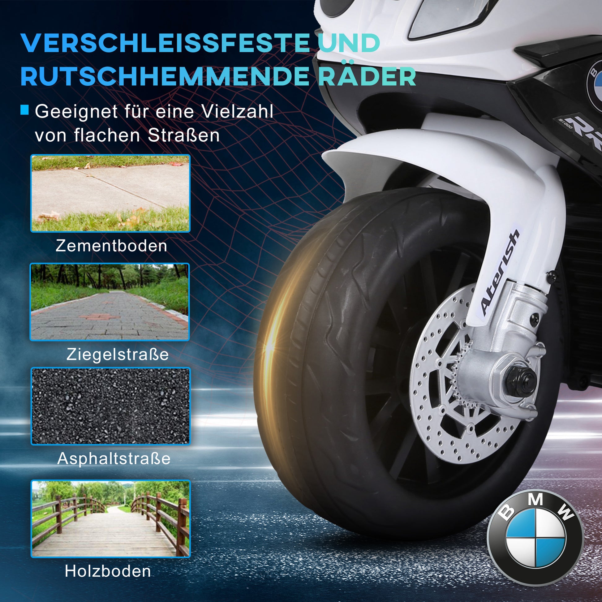 Electric Kids Motorcycle BMW S1000RR Electric Motorcycle with Music, Headlights, Kids Electric Motorcycle for Children 18-36 Months Black