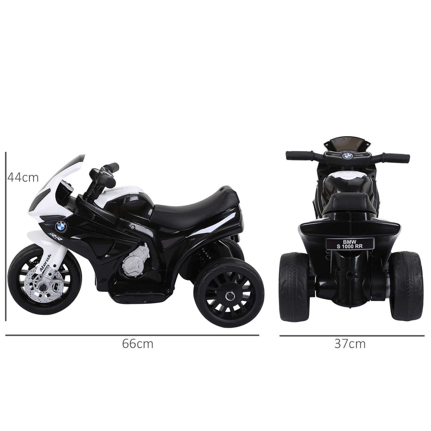 Electric Kids Motorcycle BMW S1000RR Electric Motorcycle with Music, Headlights, Kids Electric Motorcycle for Children 18-36 Months Black