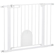 Dog Pet Safety Gate 75-103 cm for Stairs and Doors with 2 Extensions Automatic Lock and Double Lock System White