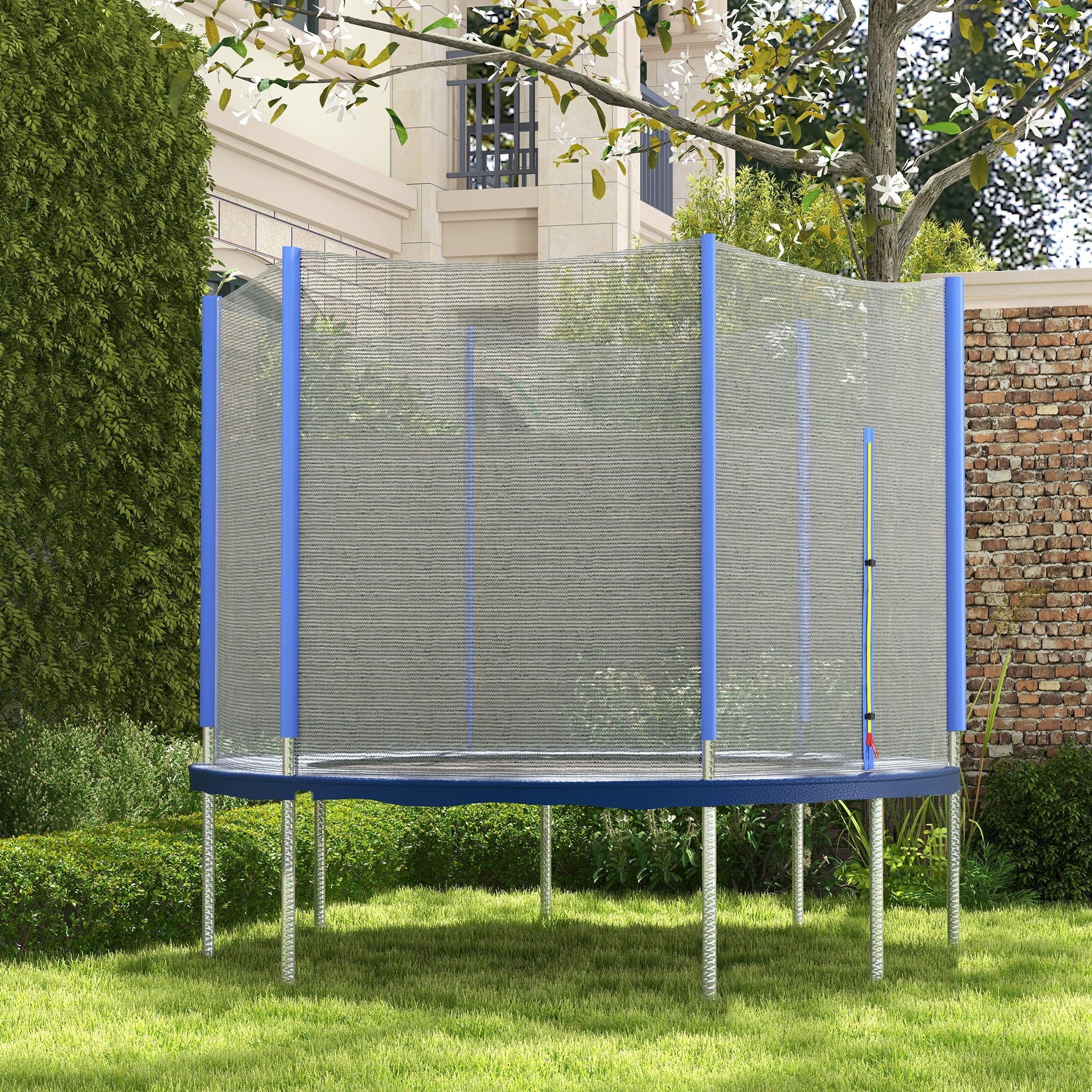 SPORTNOW Trampoline Safety Net for Ø244 cm Round Trampoline Outdoor Protective Net for 6 Straight Poles Blue