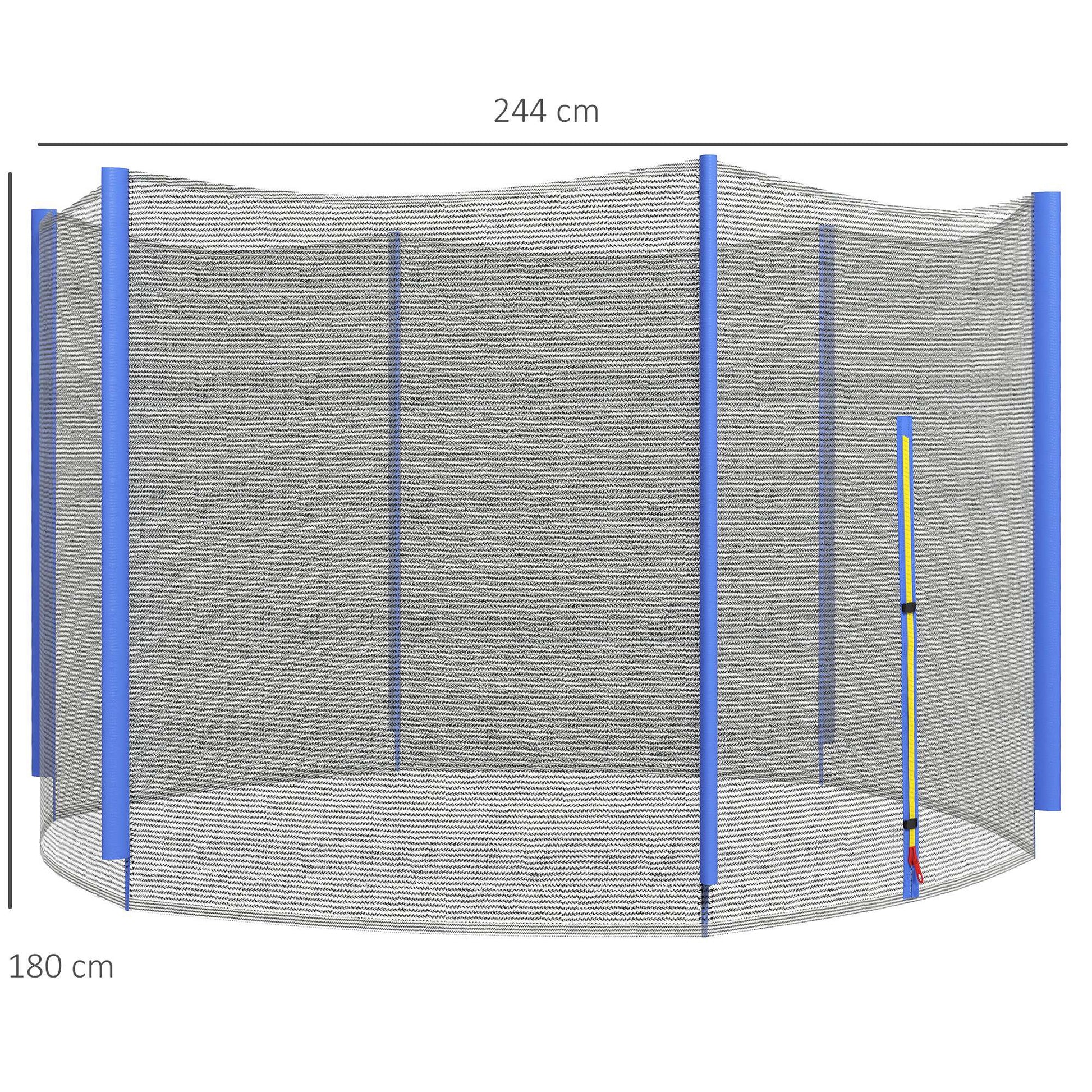 SPORTNOW Trampoline Safety Net for Ø244 cm Round Trampoline Outdoor Protective Net for 6 Straight Poles Blue