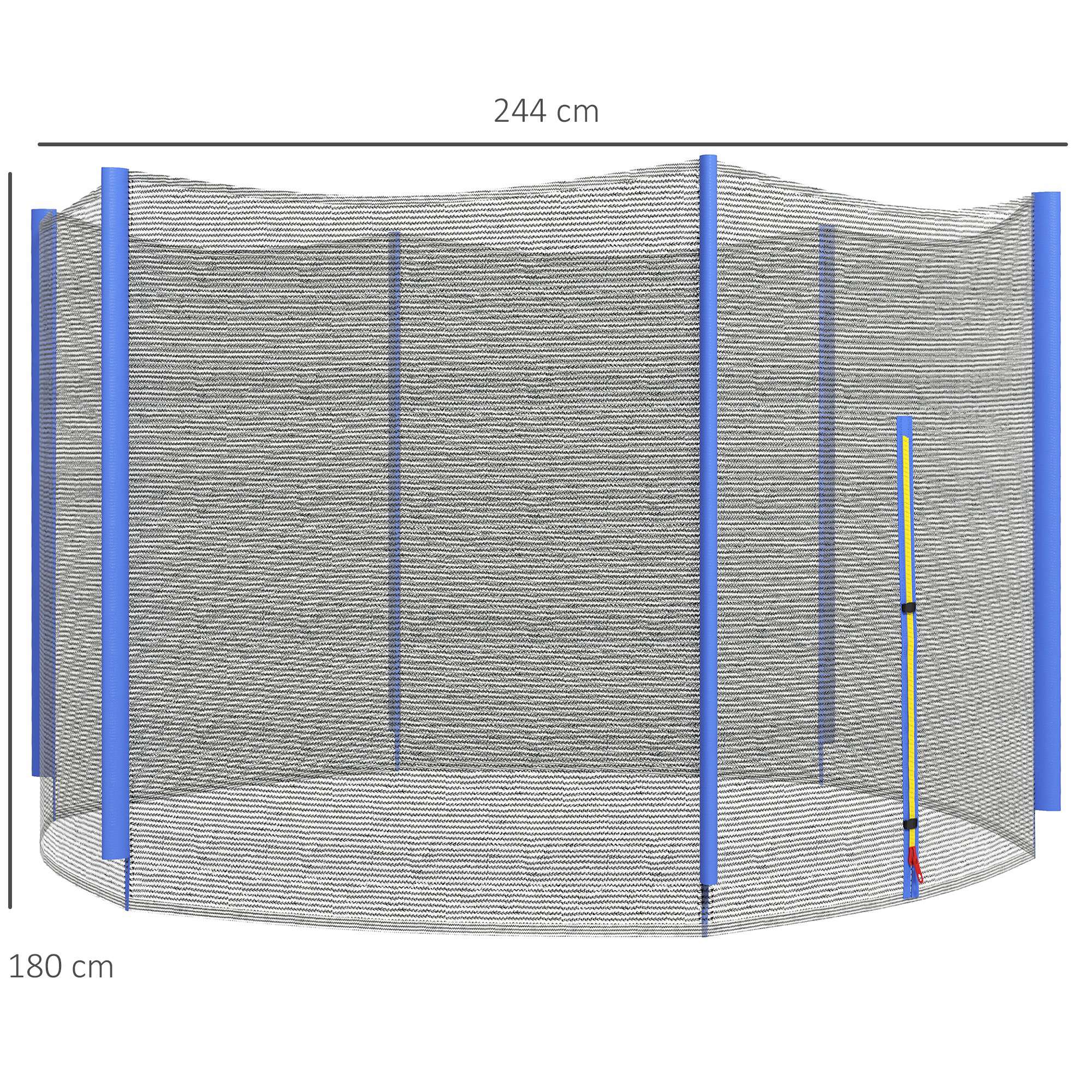 SPORTNOW Trampoline Safety Net for Ø244 cm Round Trampoline Outdoor Protective Net for 6 Straight Poles Blue