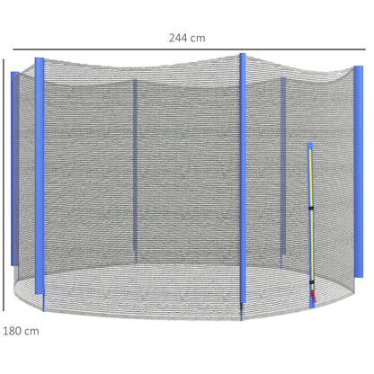 SPORTNOW Trampoline Safety Net for Ø244 cm Round Trampoline Outdoor Protective Net for 6 Straight Poles Blue
