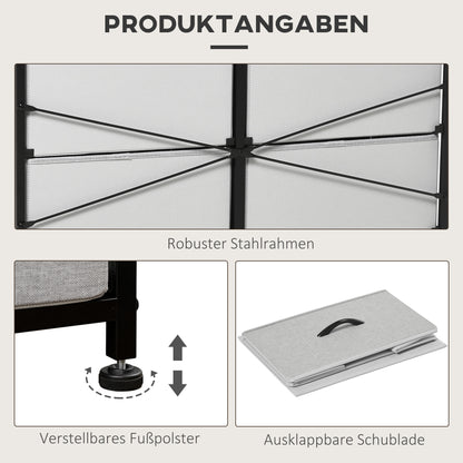 Chest of Drawers Sideboard with 8 Foldable Fabric Drawers, Drawer Cabinet with Worktop, Handle, Multi-Purpose Cabinet with Anti-Tip Device, for Living Room Bedroom, Gray