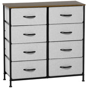 Chest of Drawers Sideboard with 8 Foldable Fabric Drawers, Drawer Cabinet with Worktop, Handle, Multi-Purpose Cabinet with Anti-Tip Device, for Living Room Bedroom, Gray
