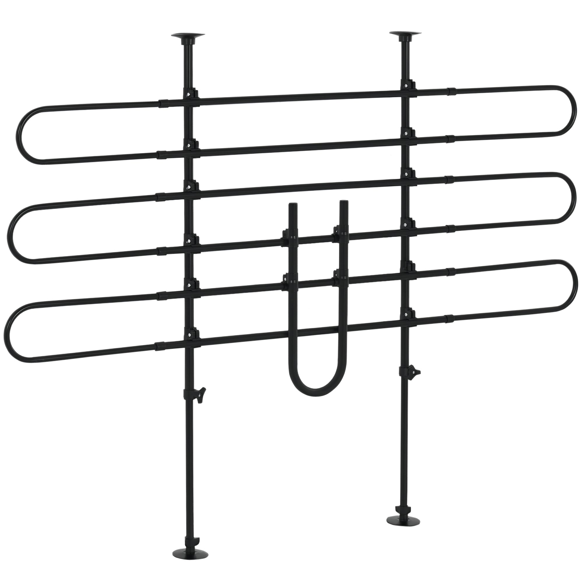 Adjustable Car Divider for Dogs Width and Height 87-135 x 85-120 cm Universal Steel Protective Grid for Car Trunk Luggage Black