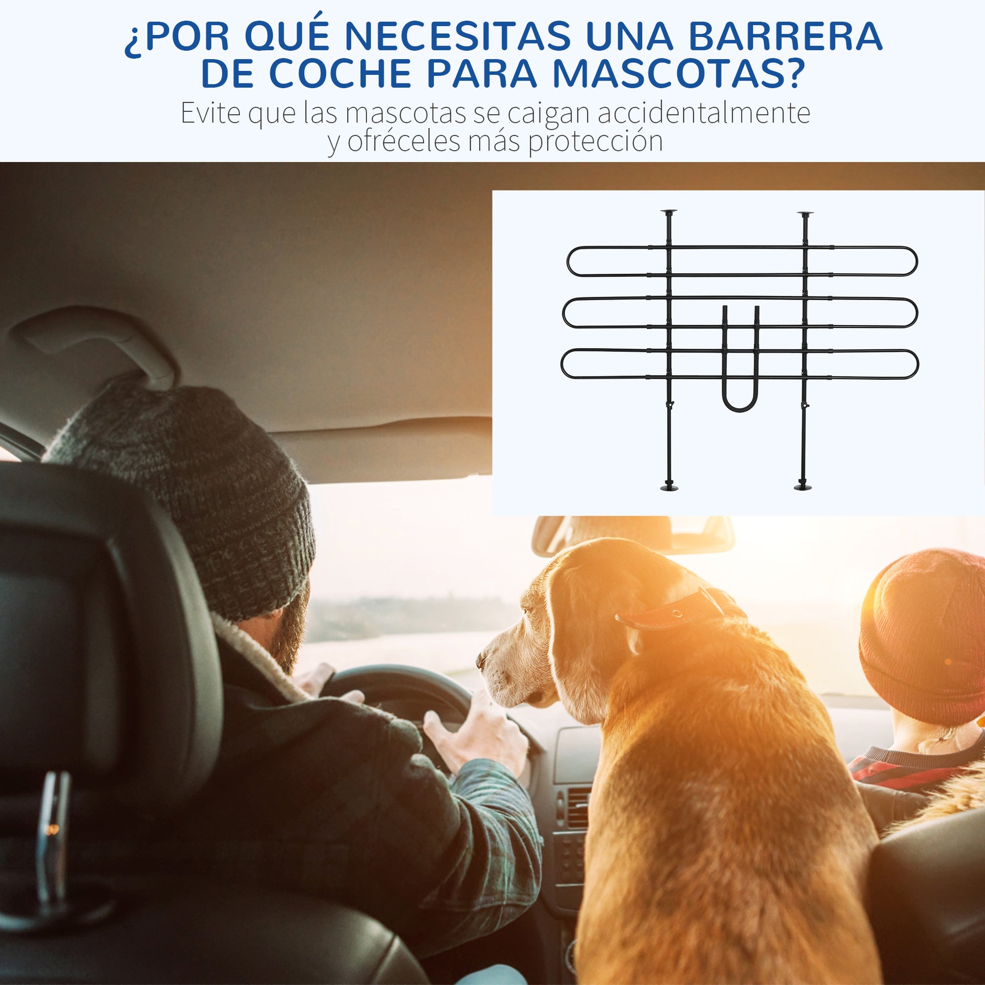 Adjustable Car Divider for Dogs Width and Height 87-135 x 85-120 cm Universal Steel Protective Grid for Car Trunk Luggage Black