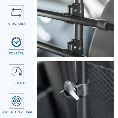 Adjustable Car Divider for Dogs Width and Height 87-135 x 85-120 cm Universal Steel Protective Grid for Car Trunk Luggage Black