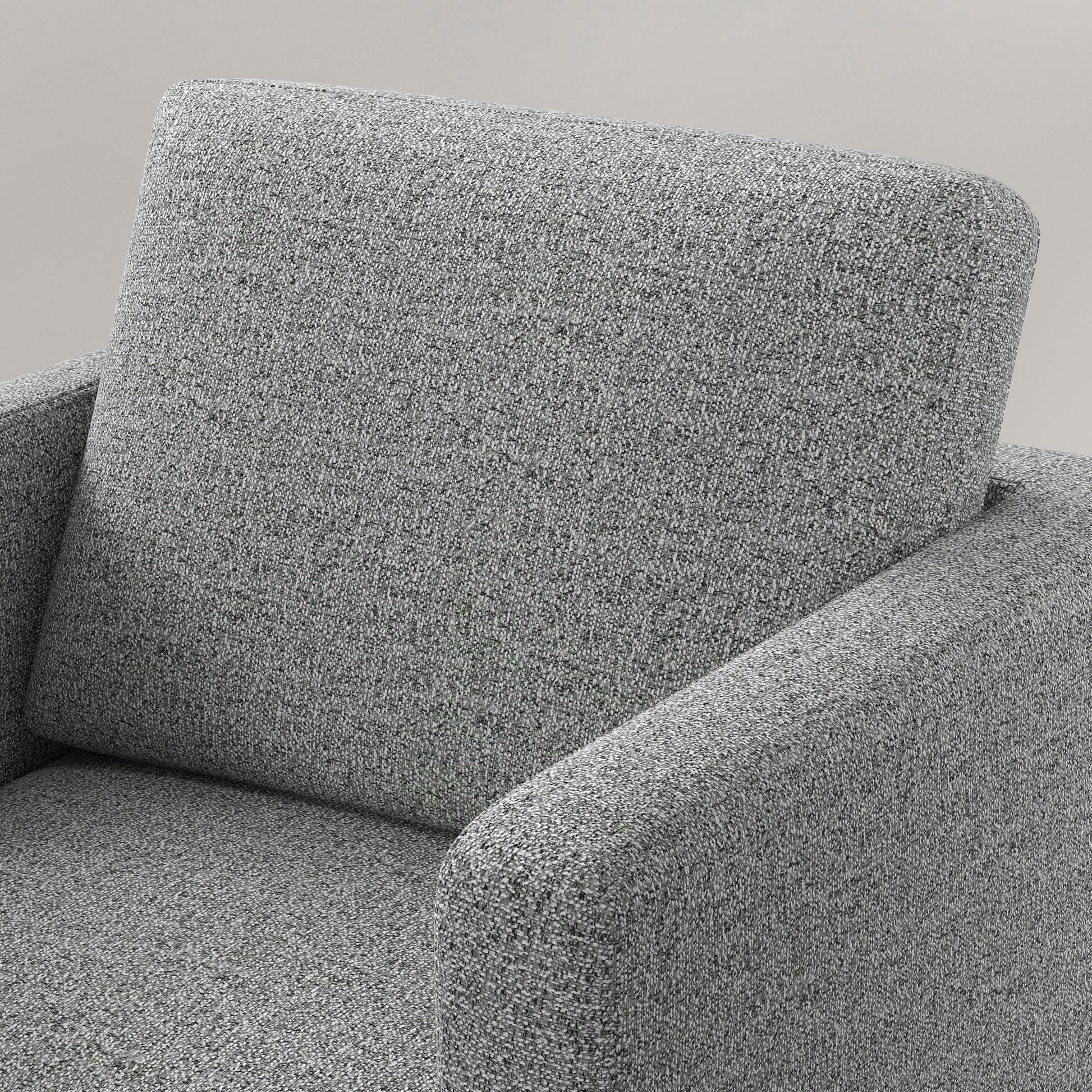 Fabric Lounge Chair 1-Seater Fabric Upholstered Armchair with Steel Legs Comfortable Chair for Living Room Bedroom Living Room Office Interior 79 x 76 x 65 cm Gray Black