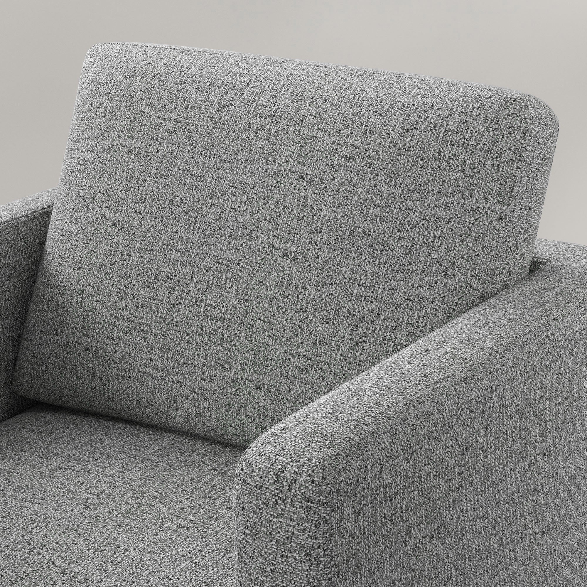 Fabric Lounge Chair 1-Seater Fabric Upholstered Armchair with Steel Legs Comfortable Chair for Living Room Bedroom Living Room Office Interior 79 x 76 x 65 cm Gray Black