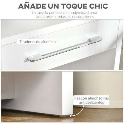 Console Table Entry Table with 2 Drawers and Storage Shelf Hallway Console Table for Living Room Modern Style Anti-Tip 50 kg Capacity 101.6x28x76.2 cm White