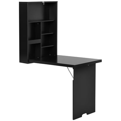 Wall Table Wall Folding Table Foldable Desk with Chalkboard Folding Computer Desk for Office Black 60 x 94.5 x 147 cm