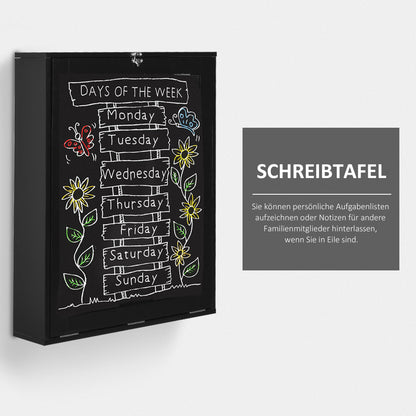 Wall Table Wall Folding Table Foldable Desk with Chalkboard Folding Computer Desk for Office Black 60 x 94.5 x 147 cm