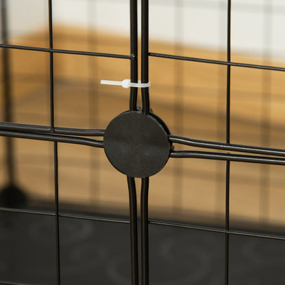 Small Animal Cage 38-Panels Pet Playpen Customizable Shape Metal Fence for Guinea Pigs Rabbits Chinchillas 70x70x105 cm Black