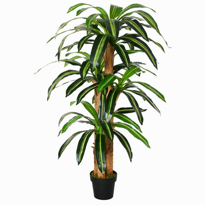 Artificial Dracaena 160 cm with Pot Artificial Plant with 66 Moss Leaves Tropical Tree for Garden Balcony Office Living Room Ø20x160 cm Green