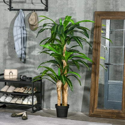 Artificial Dracaena 160 cm with Pot Artificial Plant with 66 Moss Leaves Tropical Tree for Garden Balcony Office Living Room Ø20x160 cm Green