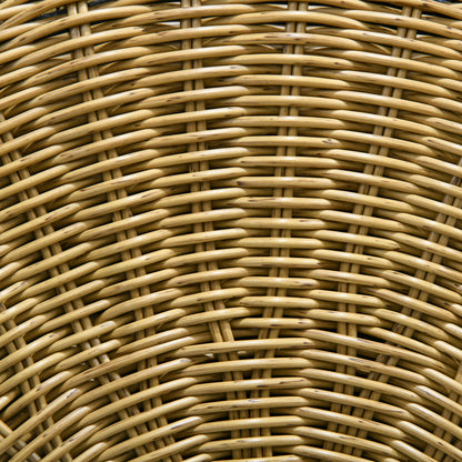 Rattan Side Table 2-Piece Set, Coffee Table, Stackable End Table, Hand-woven Coffee Table for Garden, Balcony, Steel, Khaki