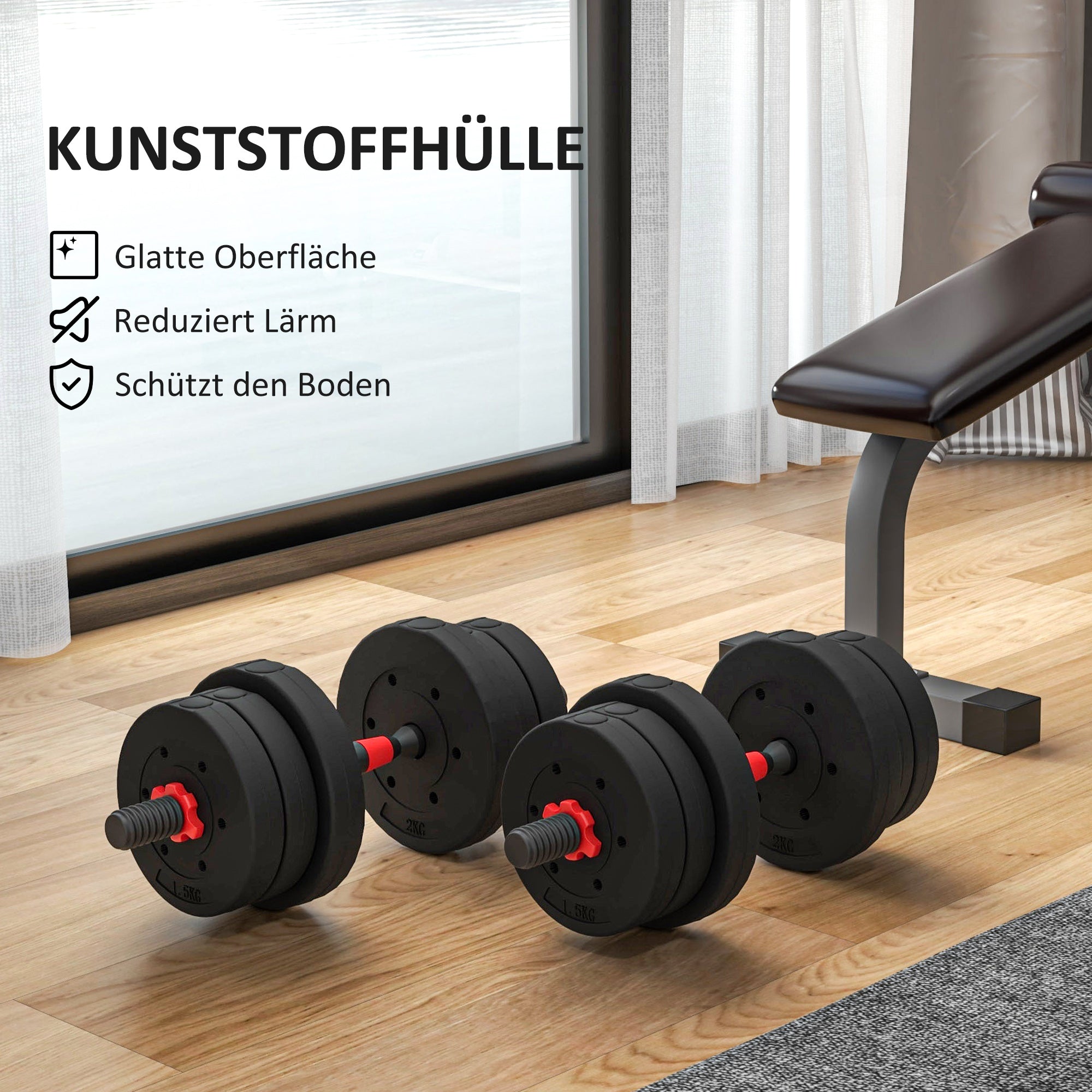 2 in 1 Dumbbells Set 20 kg Adjustable Dumbbell & Barbell Professional Dumbbell Strength Training and Weightlifting for Home Fitness
