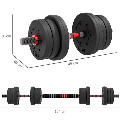 2 in 1 Dumbbells Set 20 kg Adjustable Dumbbell & Barbell Professional Dumbbell Strength Training and Weightlifting for Home Fitness
