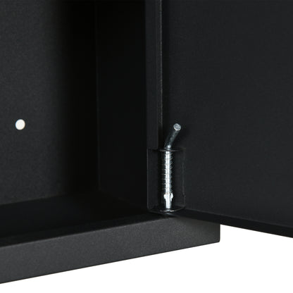 Wall-mounted Medicine Cabinet with 2 Shelves and 2 Security Keys, Home Steel Medicine Cabinet, 30x14x46 cm, Black