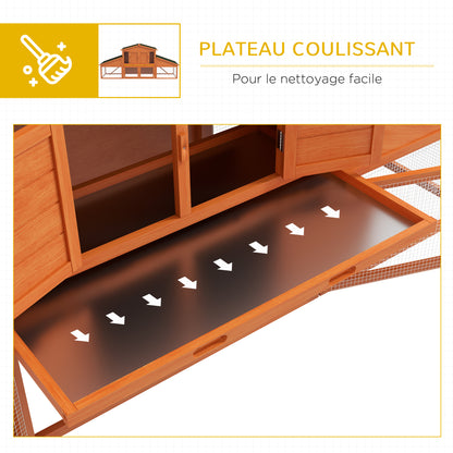 Rabbit Cage Hutch XXL 2 Levels 2 Run Drawers Dropping 2.25L x 0.70W x 1H m Solid Pinewood