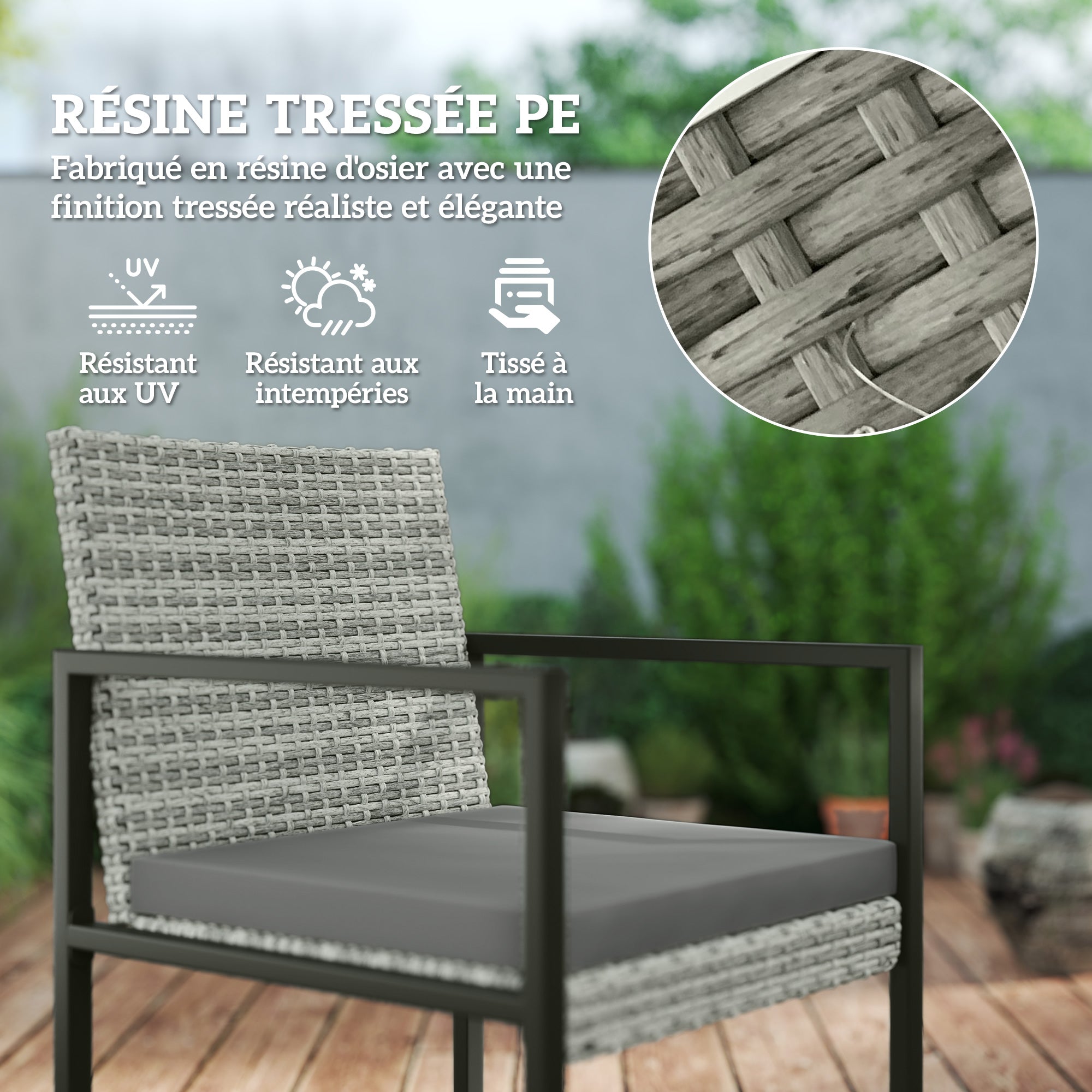 8-Seater Outdoor Rattan Garden Furniture Set, Outdoor Table and Chairs with 4 Armchairs, 4 Stools, Cushions and Tempered Glass Top, for Terrace Patio Balcony, Gray
