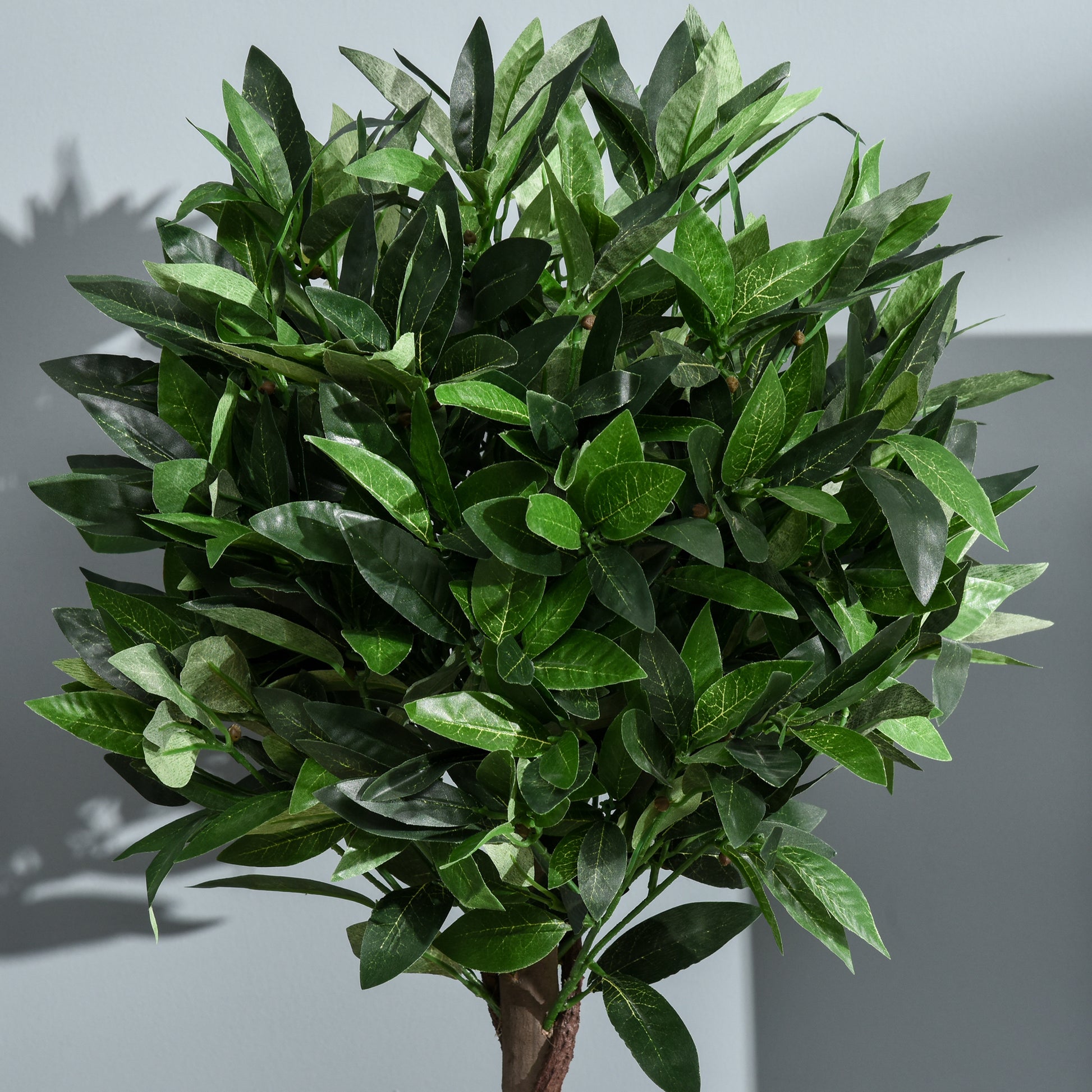 Set of 2 Artificial Laurel Trees, 120 cm Artificial Plants in Cement Pots, Indoor Plant, Artificial Plants for Indoor, Outdoor, Decorative Plants, Green
