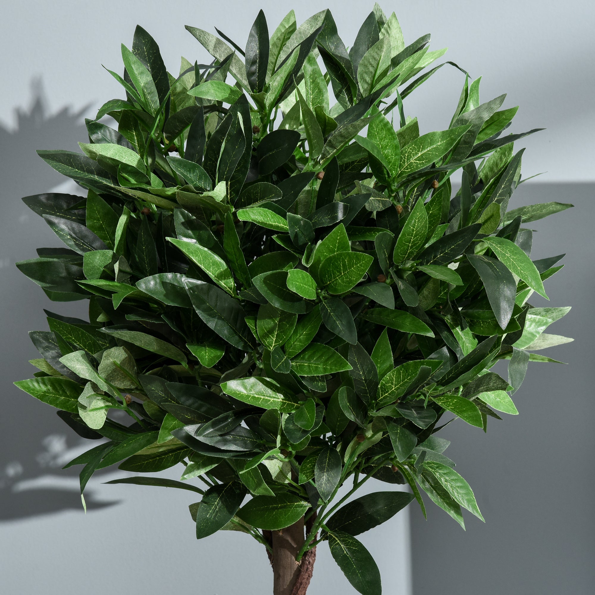 Set of 2 Artificial Laurel Trees, 120 cm Artificial Plants in Cement Pots, Indoor Plant, Artificial Plants for Indoor, Outdoor, Decorative Plants, Green