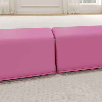 SPORTNOW 236 cm Folding Balance Beam, Portable Gymnastics Beam, Non-slip Balance Beam for Kids 3 Years and Up, Indoor & Outdoor, Light Red