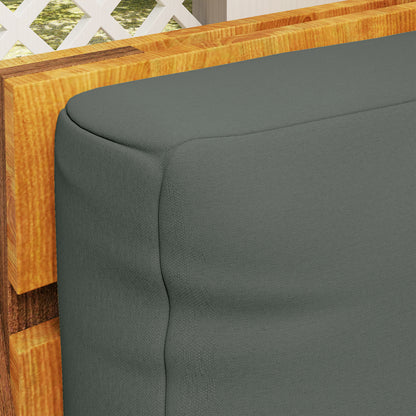 Pallet Cushion 2-Piece Set Removable Seat Cushion Pallet Pads with Backrest Outdoor Cushions Pallet Covers for Euro Pallets Pallet Sofa Pallet Furniture 120 x 80 x 20 cm Dark Grey