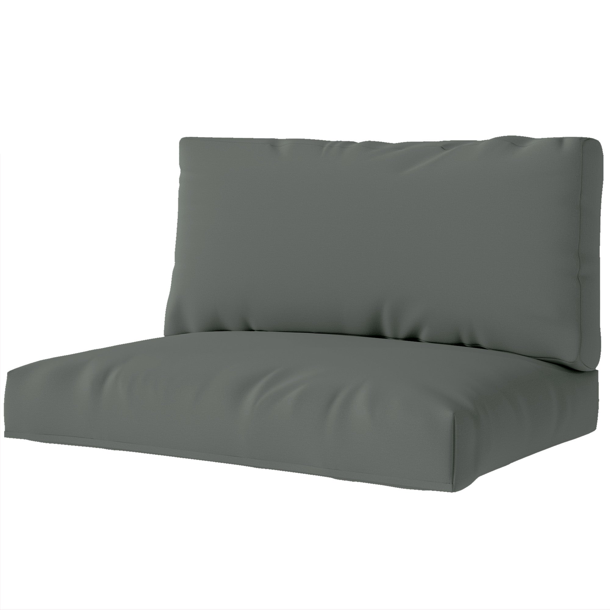 Pallet Cushion 2-Piece Set Removable Seat Cushion Pallet Pads with Backrest Outdoor Cushions Pallet Covers for Euro Pallets Pallet Sofa Pallet Furniture 120 x 80 x 20 cm Dark Grey