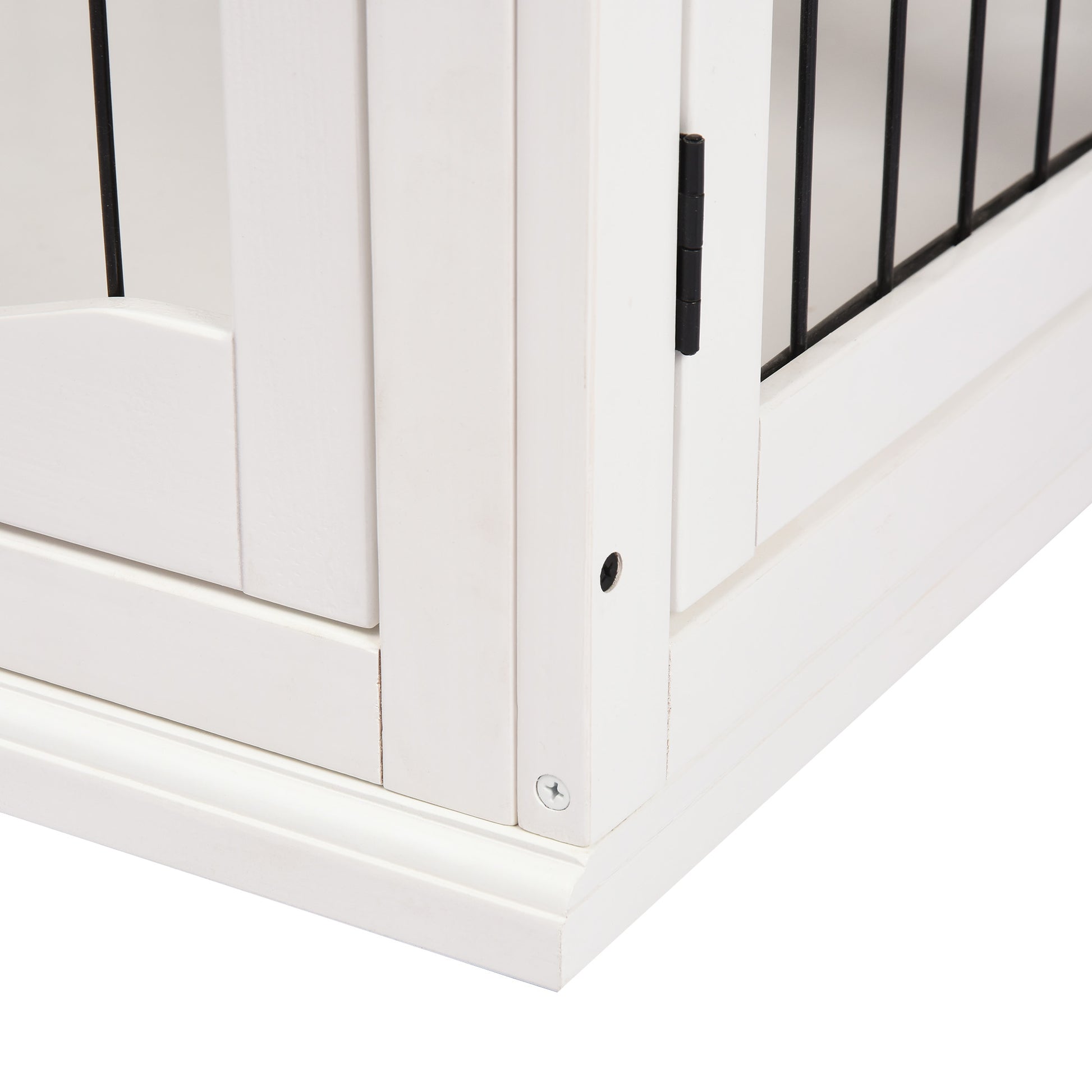 Dog Cage for Home, Dog House with 2 Entrances, Lockable Dog Box, Dog House for Small Dogs, White, 58.5 x 81 x 66 cm