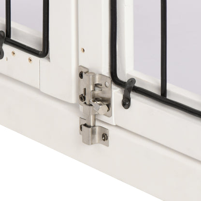 Dog Cage for Home, Dog House with 2 Entrances, Lockable Dog Box, Dog House for Small Dogs, White, 58.5 x 81 x 66 cm