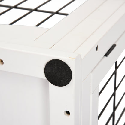 Dog Cage for Home, Dog House with 2 Entrances, Lockable Dog Box, Dog House for Small Dogs, White, 58.5 x 81 x 66 cm