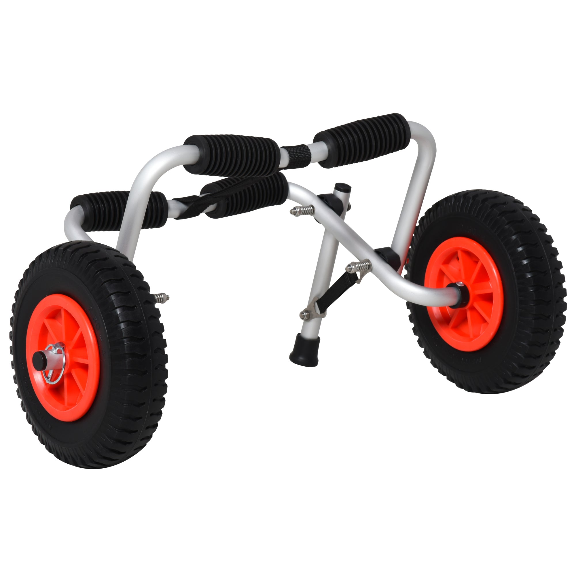 Folding Transport Cart for Kayak Load 75 kg Universal Fit with Wheels for Canoe Boat 57.5x33x24 cm Silver