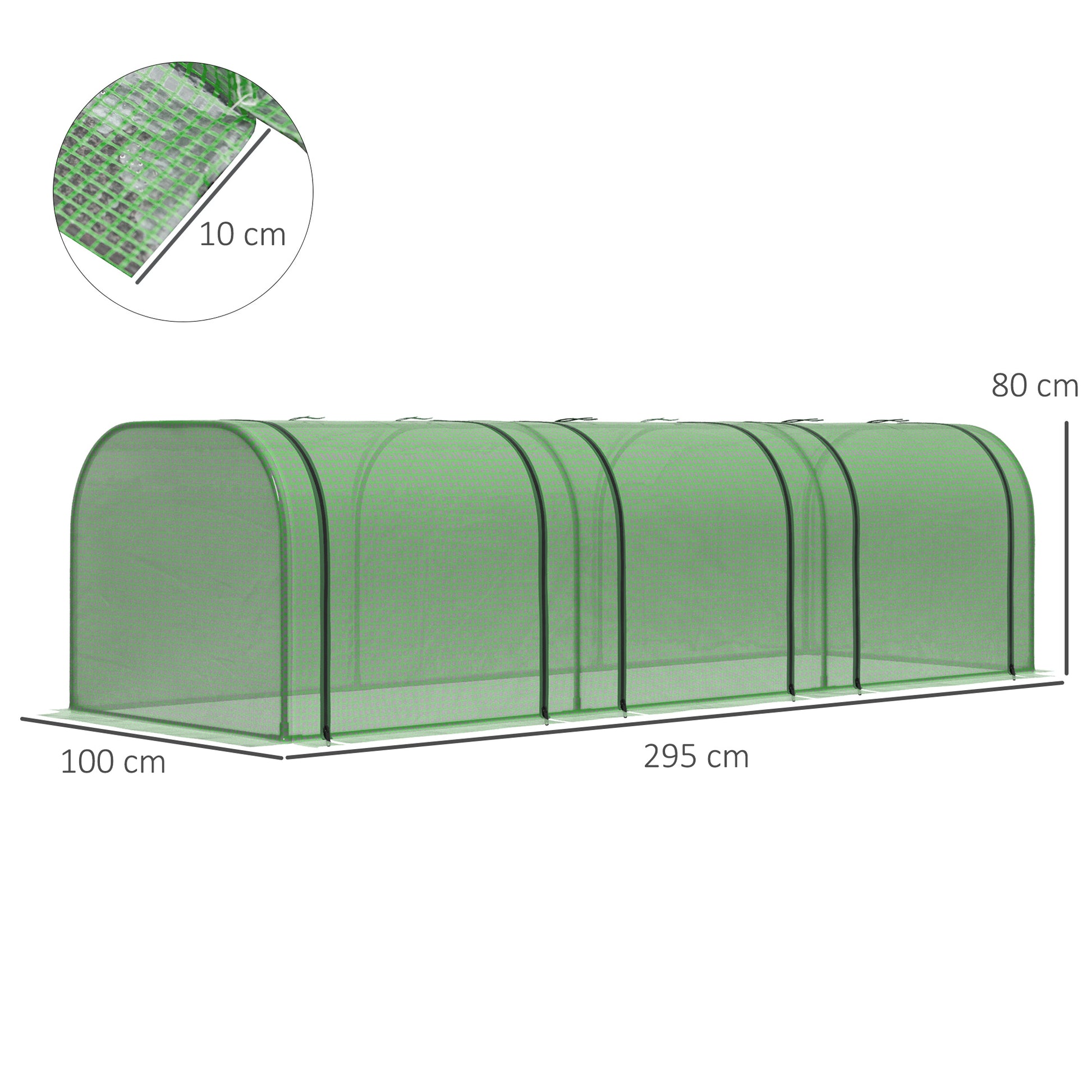 Greenhouse with Door, Winterproof Steel Frame Greenhouse, Greenhouse for Balcony, Garden, Tomato House 295x100x80cm, Tomato Greenhouse for Tomatoes, Vegetables, Flowers, Plants, Green