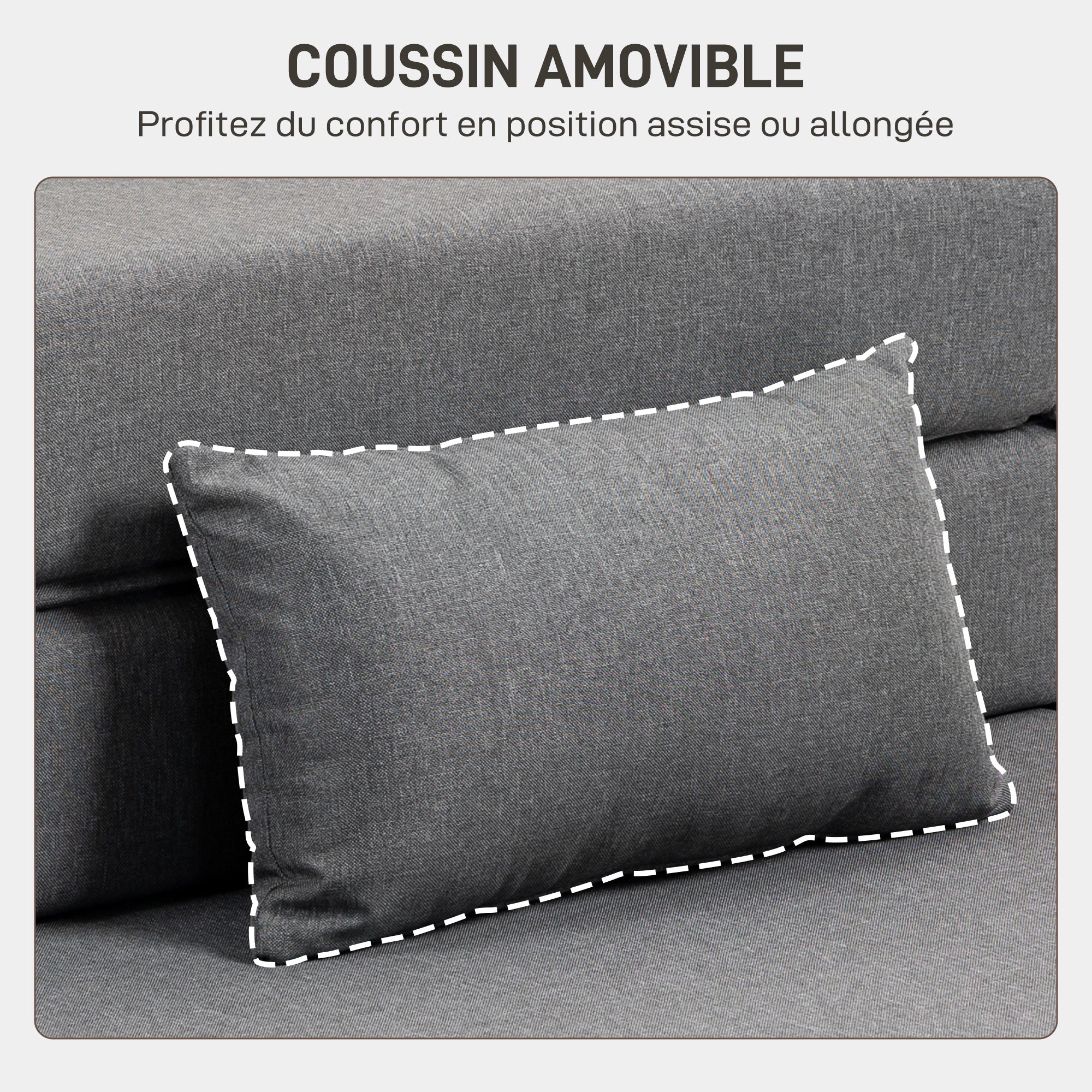 1-Seater Convertible Armchair Bed Folding Chair 1-Seater 3-in-1 with Padded Seat, Included Cushion, Portable Floor Chair for Guests, Living Room, Small Space, Load 120 kg, Gray