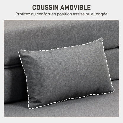 1-Seater Convertible Armchair Bed Folding Chair 1-Seater 3-in-1 with Padded Seat, Included Cushion, Portable Floor Chair for Guests, Living Room, Small Space, Load 120 kg, Gray