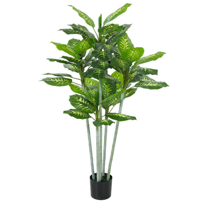 Artificial Calathea Plant, 150 cm (59 in) with Cement Pot — Indoor