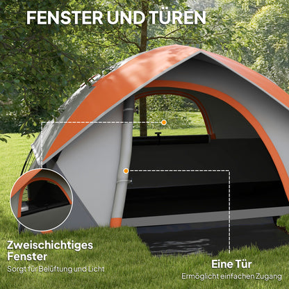 Dome Tent for 2 Persons Lightweight, Stable Waterproof Family Tent with Door & Window Pack Bag, Hook, Camping Tent with 3000mm Water Column Tent for Camping Travel Trekking Garden