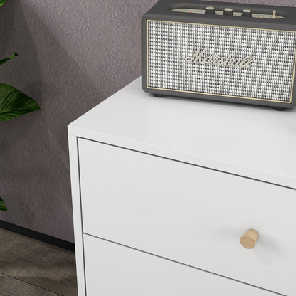 Scandinavian Design 3-Drawer Chest of Drawers White Handle Tapered Solid Pine Legs Storage Unit