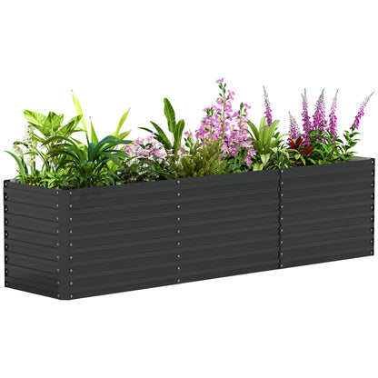 Raised Garden Bed Flower Planter Weather-Resistant, Vegetable Bed Greenhouse Planter Garden Bed Planter Box Made of Galvanized Steel, Flower Box for Terrace & Garden, 240 x 60 x 60 cm