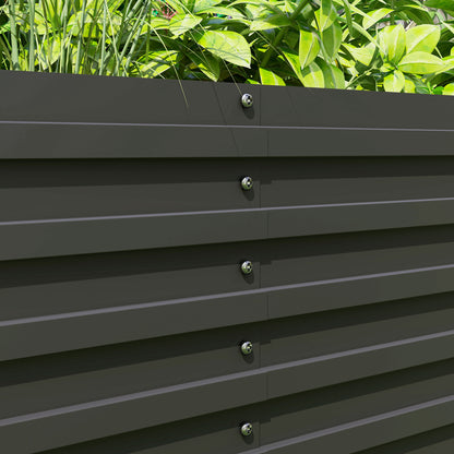 Raised Garden Bed Flower Planter Weather-Resistant, Vegetable Bed Greenhouse Planter Garden Bed Planter Box Made of Galvanized Steel, Flower Box for Terrace & Garden, 240 x 60 x 60 cm